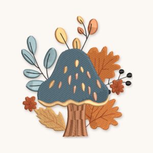 Mushroom and Flower Embroidery Design – Floral