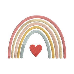 Boho Rainbow with Hearts Embroidery Design – Machine Embroidery File