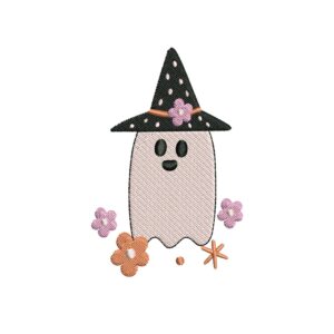 Cute Halloween Ghost Embroidery Design – Spooky Machine Embroidery File