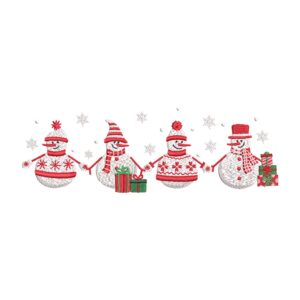 Christmas Snowman Embroidery Design – Holiday Machine Embroidery File