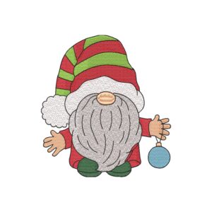 Christmas Gnome Embroidery Design – Winter Holiday Machine Embroidery File
