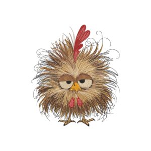 Crazy Chicken Embroidery Design – Funny Farmhouse Chicken Machine Embroidery File