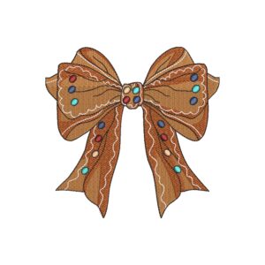 Christmas Coquette Bow Embroidery Design – Holiday Bow Machine Embroidery File