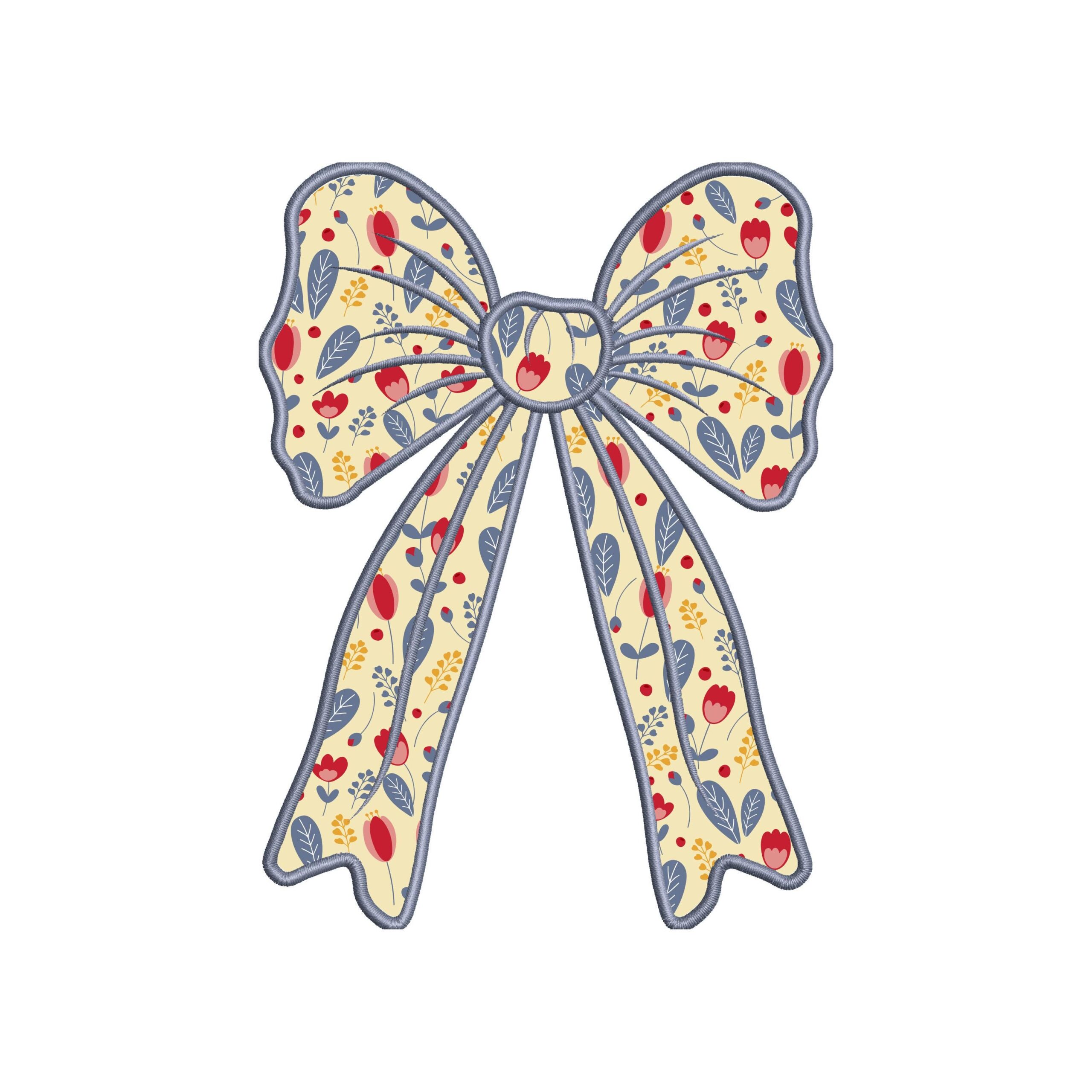 Christmas Side Bow Applique Embroidery Design – Holiday Bow Machine Embroidery File - Image 6