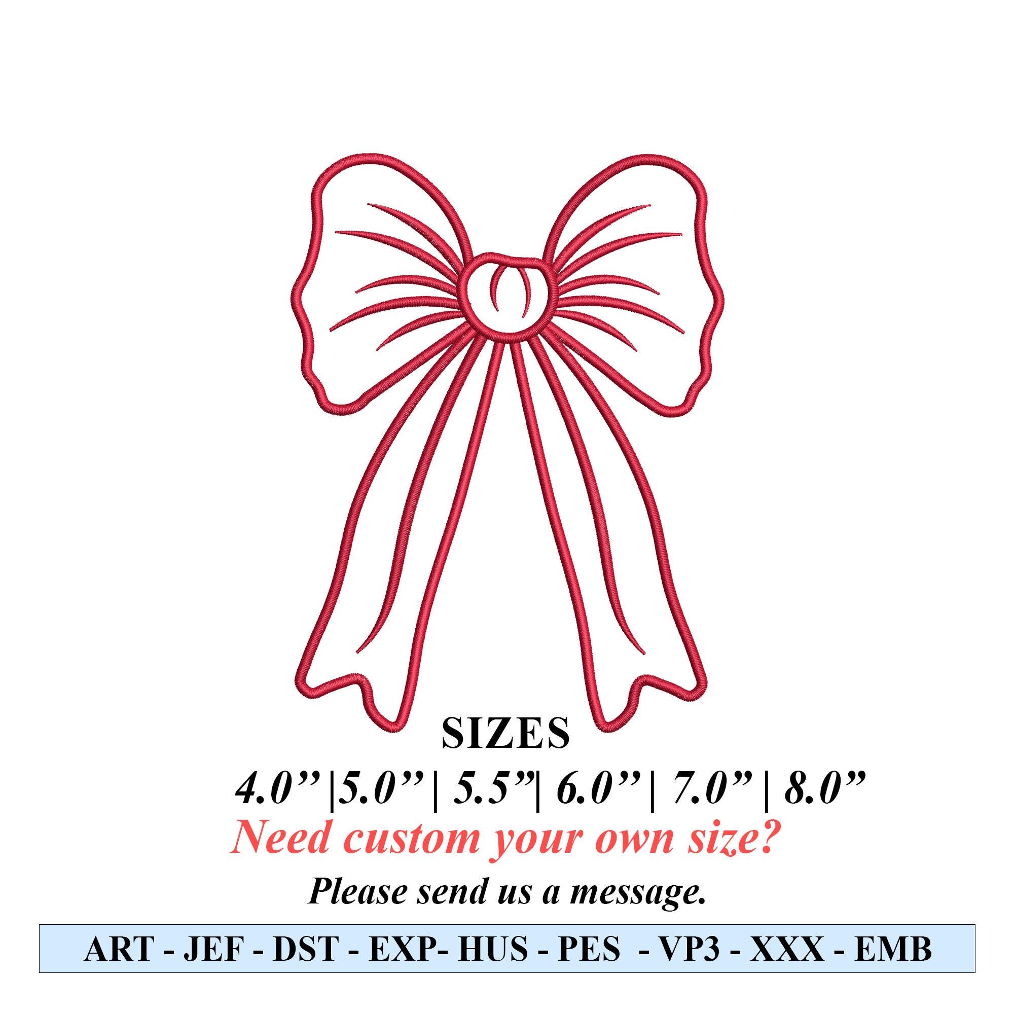 Christmas Side Bow Applique Embroidery Design – Holiday Bow Machine Embroidery File - Image 4