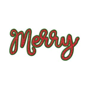 Merry Christmas Applique Embroidery Design – Bold Holiday Machine Embroidery File
