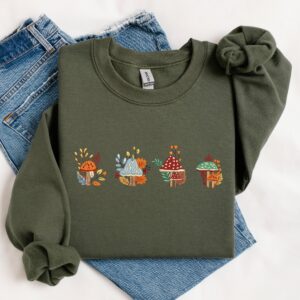 Mushroom Embroidered Sweatshirt