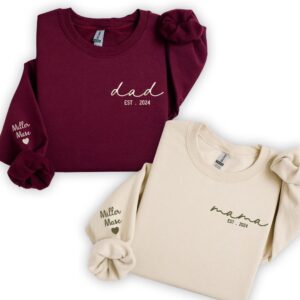 Custom Dad & Mama Embroidered Sweatshirt