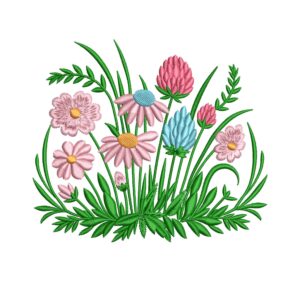 Daisy Wildflower Embroidery Design – Summer Garden Floral Machine Embroidery File