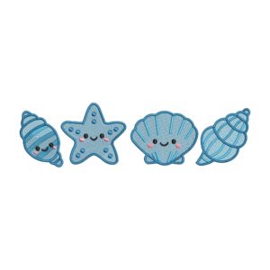 Kawaii Starfish and Seashell Embroidery Design – Cute Ocean Animal