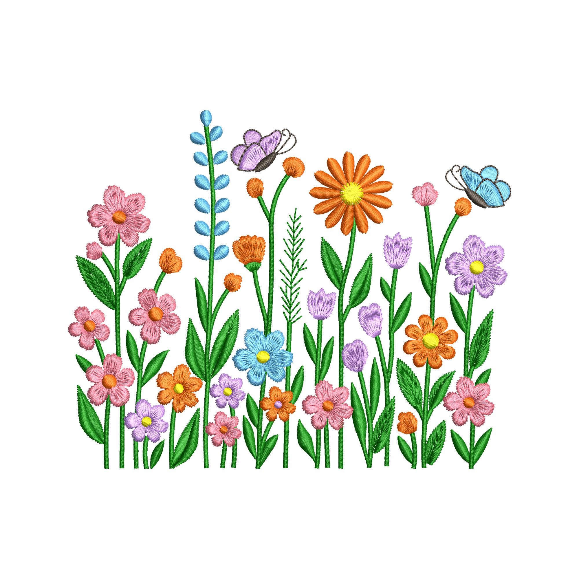 Wildflower Meadow Embroidery Design – Spring Cottagecore Machine Embroidery File - Image 2