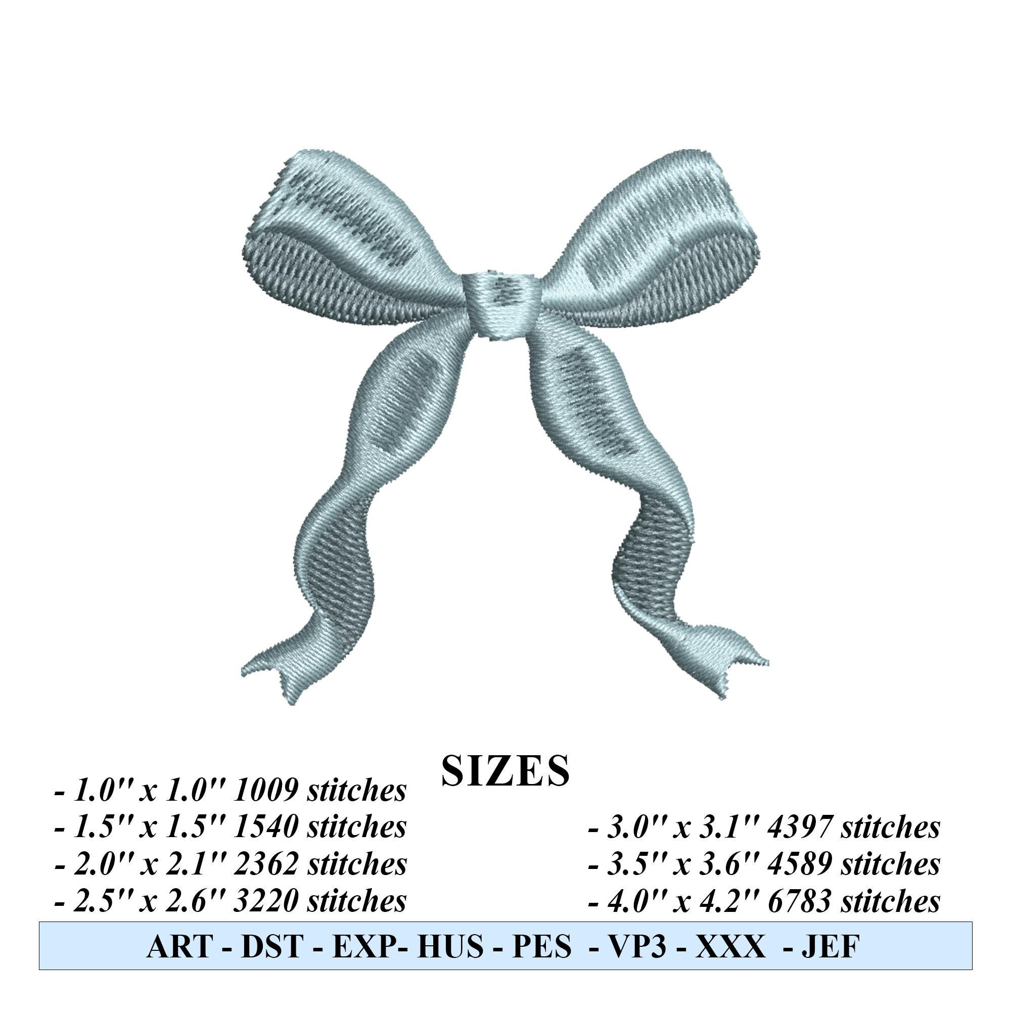 Satin Bow Embroidery Design – Coquette Ribbon Bow - Image 2