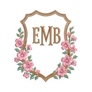 Floral Frame Embroidery Design – Flower Wreath Border